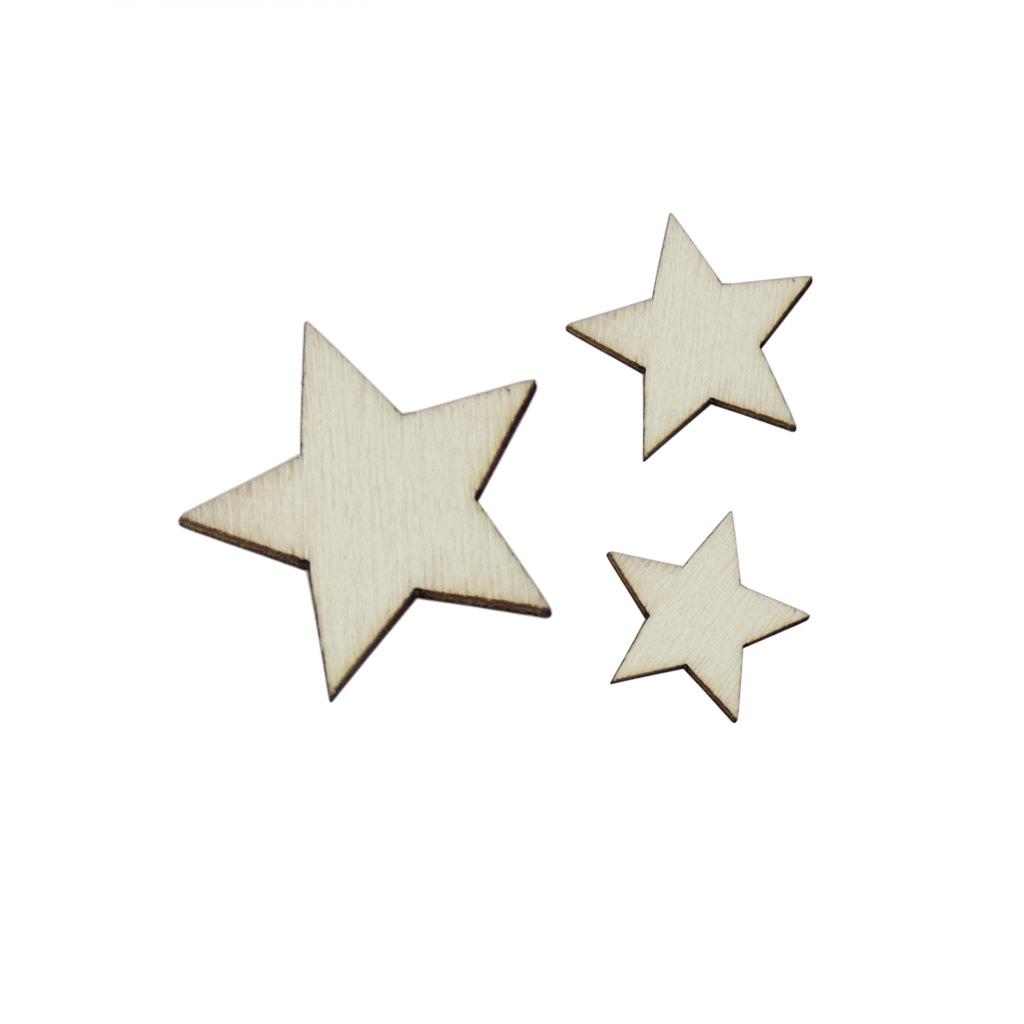 Embellish Craft - Basswood Craft Star Slices Natural Wood