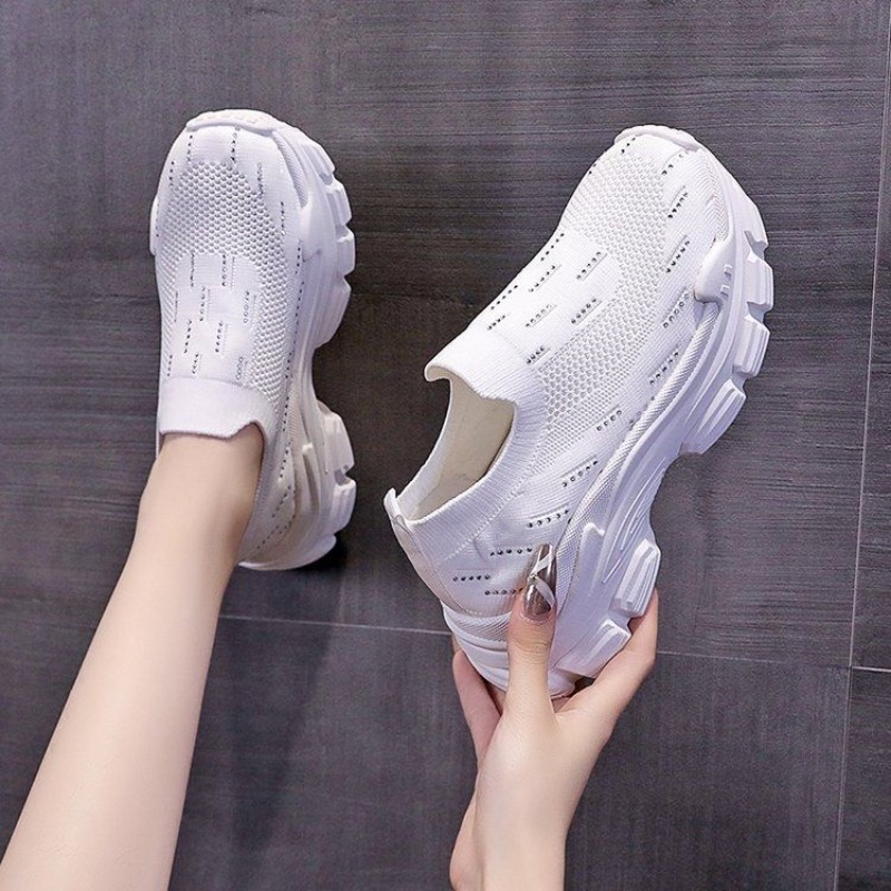 Women Platform Thick Sole Spor - Crystal Mesh Fabric review and price