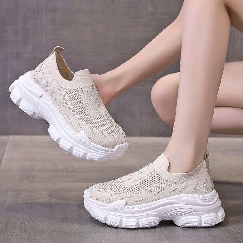 Women Platform Thick Sole Spor - Crystal Mesh Fabric review and price