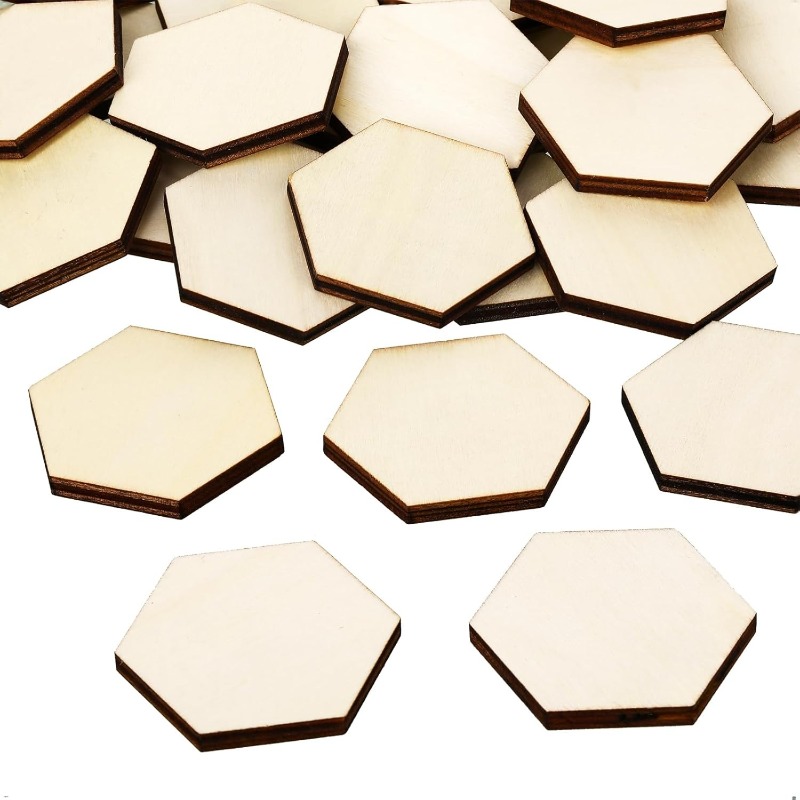 50PCS 4CM Unfinished Wood Hexa - Embellish Craft review and price