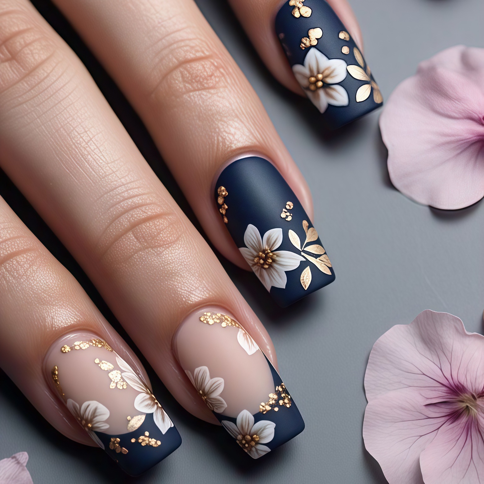 3D golden plated fake nails Me - Embroidery Embellishments review and price