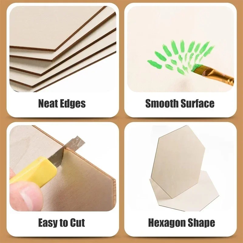 10-120mm Wooden Hexagon Blank  - Embellish Craft review and price