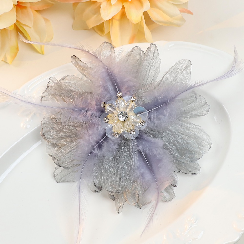 Handmade Mesh Feather Flower B - Crystal Mesh Fabric review and price