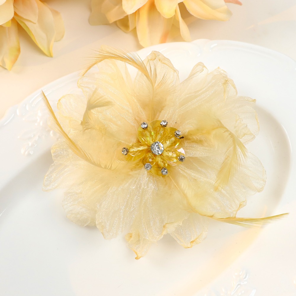 Handmade Mesh Feather Flower B - Crystal Mesh Fabric review and price